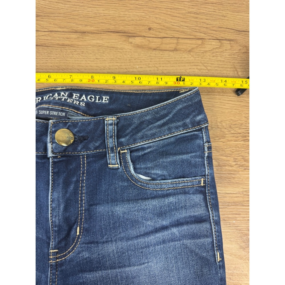 American Eagle Super Stretch Jeans Womens 0 Dark Wash Skinny Denim - Picture 13 of 16
